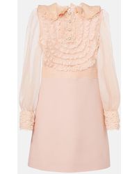 Valentino - Besticktes Minikleid Aus Crepe Couture - Lyst