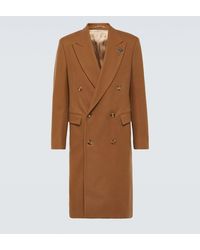 Lardini - Double-breasted Wool-blend Overcoat - Lyst