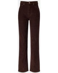 AG Jeans - Kora High-Rise Corduroy Wide-Leg Pants - Lyst