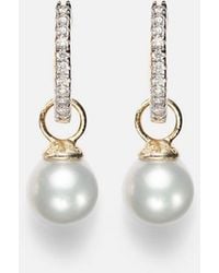 Mateo - 14Kt Earrings With Diamonds And Detachable Pearls - Lyst