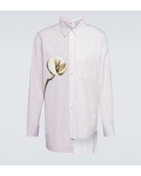 Lanvin - Asymmetric Printed Cotton Poplin Shirt - Lyst