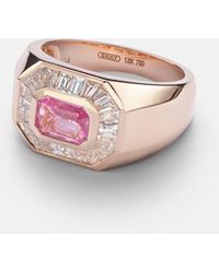 SHAY - 18Kt Rose Ring With Sapphire And Diamonds - Lyst