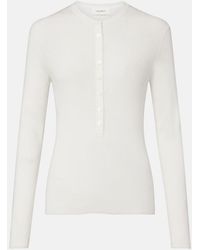 Lisa Yang - Airi Ribbed-Knit Cotton And Cashmere Henley Shirt - Lyst