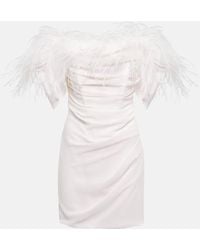 GIUSEPPE DI MORABITO - Feather-Trimmed Minidress - Lyst