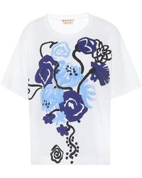 Marni Bedrucktes T-Shirt aus Baumwolle - Weiß