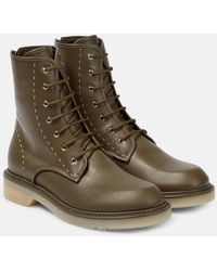 Max Mara - Leather Combat Boots - Lyst