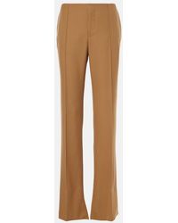 Chloé - Mid-Rise Wool Straight Pants - Lyst