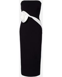 Roland Mouret - Floral-Applique Crepe Midi Dress - Lyst