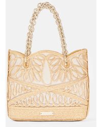 Aquazzura - Kahlo Mini Logo Raffia Tote Bag - Lyst