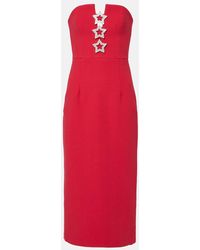 Rebecca Vallance - Robe Midi Bustier Akari En Crepe A Ornements - Lyst