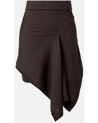 Lemaire - Asymmetric Wool-Blend Miniskirt - Lyst