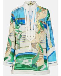 Tory Burch - Tunika Aus Baumwoll-Voile - Lyst