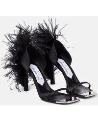 Area - X Sergio Rossi Amazona Feather-trimmed Sandals - Lyst