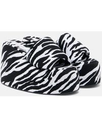 The Attico - Mochi Zebra-Print Platform Slides - Lyst