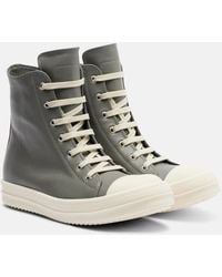 Rick Owens - Leather High-Top Sneakers - Lyst