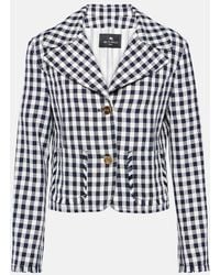 Etro - Gingham Cropped Blazer - Lyst