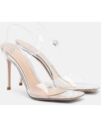 Gianvito Rossi - Cher Leather-Trimmed Pvc Slingback Sandals - Lyst