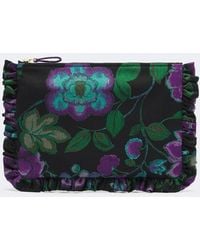 La DoubleJ - Floral Ruffled Jacquard Pouch - Lyst
