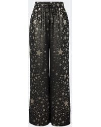 Dolce & Gabbana - Silk-Blend Jacquard Lame Wide-Leg Pants - Lyst