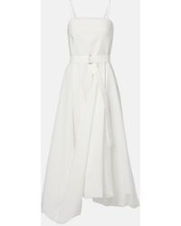 Brunello Cucinelli - Cotton-Blend Midi Dress - Lyst