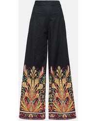 Etro - Printed Cotton-Blend Flared Pants - Lyst