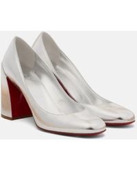 Christian Louboutin - Miss Sab 85 Metallic Leather Pumps - Lyst