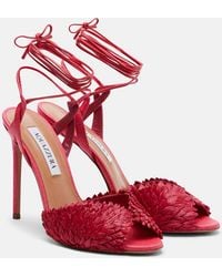 Aquazzura - Rio Flirt Raffia Sandals - Lyst