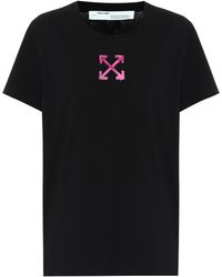 Off-White c/o Virgil Abloh Bedrucktes T-Shirt aus Baumwolle - Schwarz
