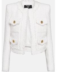 Balmain - Giacca cropped in tweed - Lyst