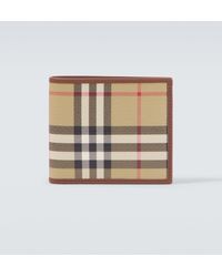Burberry - Check Canvas Bifold Wallet - Lyst
