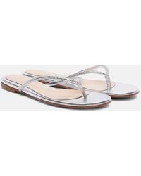 Gianvito Rossi - India Metallic Leather Thong Sandals - Lyst
