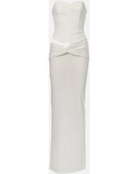 Alex Perry - Draped Crepe Jersey Corset Dress - Lyst