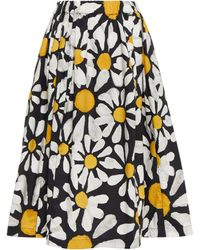 Marni Floral Cotton Poplin Midi Skirt - Multicolour