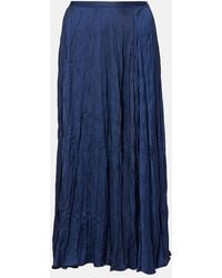 Polo Ralph Lauren - Crushed Satin Midi Skirt - Lyst