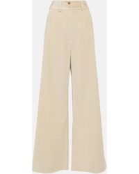 Etro - High-rise Cotton Corduroy Wide-leg Pants - Lyst