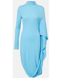 Stella McCartney - Draped Jersey Midi Dress - Lyst