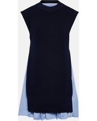 Sacai - Cotton-blend Shirt Minidress - Lyst
