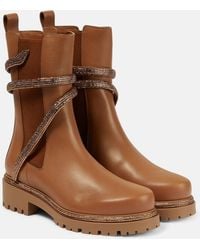 Rene Caovilla - 40mm Hohe Chelseastiefel Aus Leder - Lyst