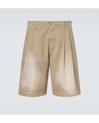 ERL - Pleated Cotton Twill Bermuda Shorts - Lyst