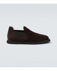 The Row - Parker Suede Slip-On Shoes - Lyst