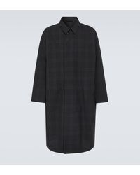 Lemaire - Checked Wool Seersucker Overcoat - Lyst