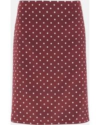 Miu Miu - Polka-Dot Silk Pencil Skirt - Lyst