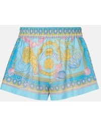 Versace - Underwater Barocco Cotton And Silk Shorts - Lyst