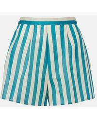 Eres - Twins Striped Cotton Voile Shorts - Lyst