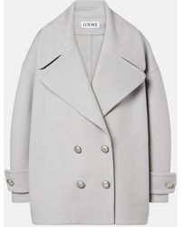 Loewe - Pebble Double-Breasted Wool Peacoat - Lyst