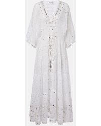Juliet Dunn - Embellished Cotton Maxi Dress - Lyst