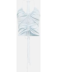 Christopher Esber Cutout Self-tie Jersey Crop Top - Blue
