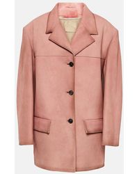Prada - Suede Single-Breasted Jacket - Lyst