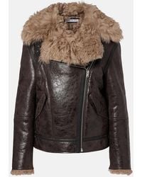 Acne Studios - Shearling-Trimmed Leather Jacket - Lyst