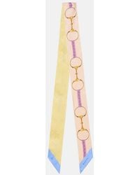 Gucci - Gg Horsebit Silk Twill Scarf - Lyst